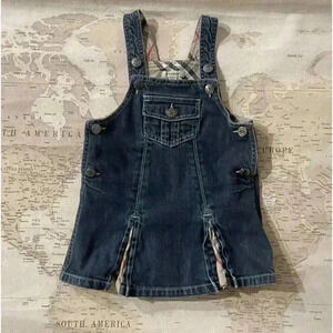 Burberry 2 Denim Nova Check Overall Denim  Dress Shipped via USPS
